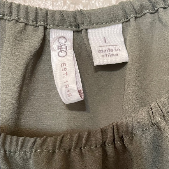 Cato Olive Blouse with Lace Sleeves - Picture 2 of 4